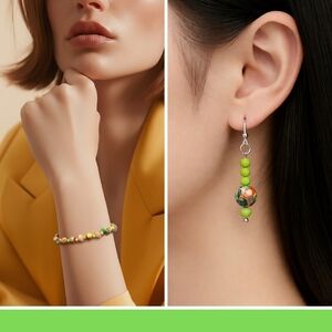 Handcrafted Vibrant Imperial JASPER Beaded Jewelry Set